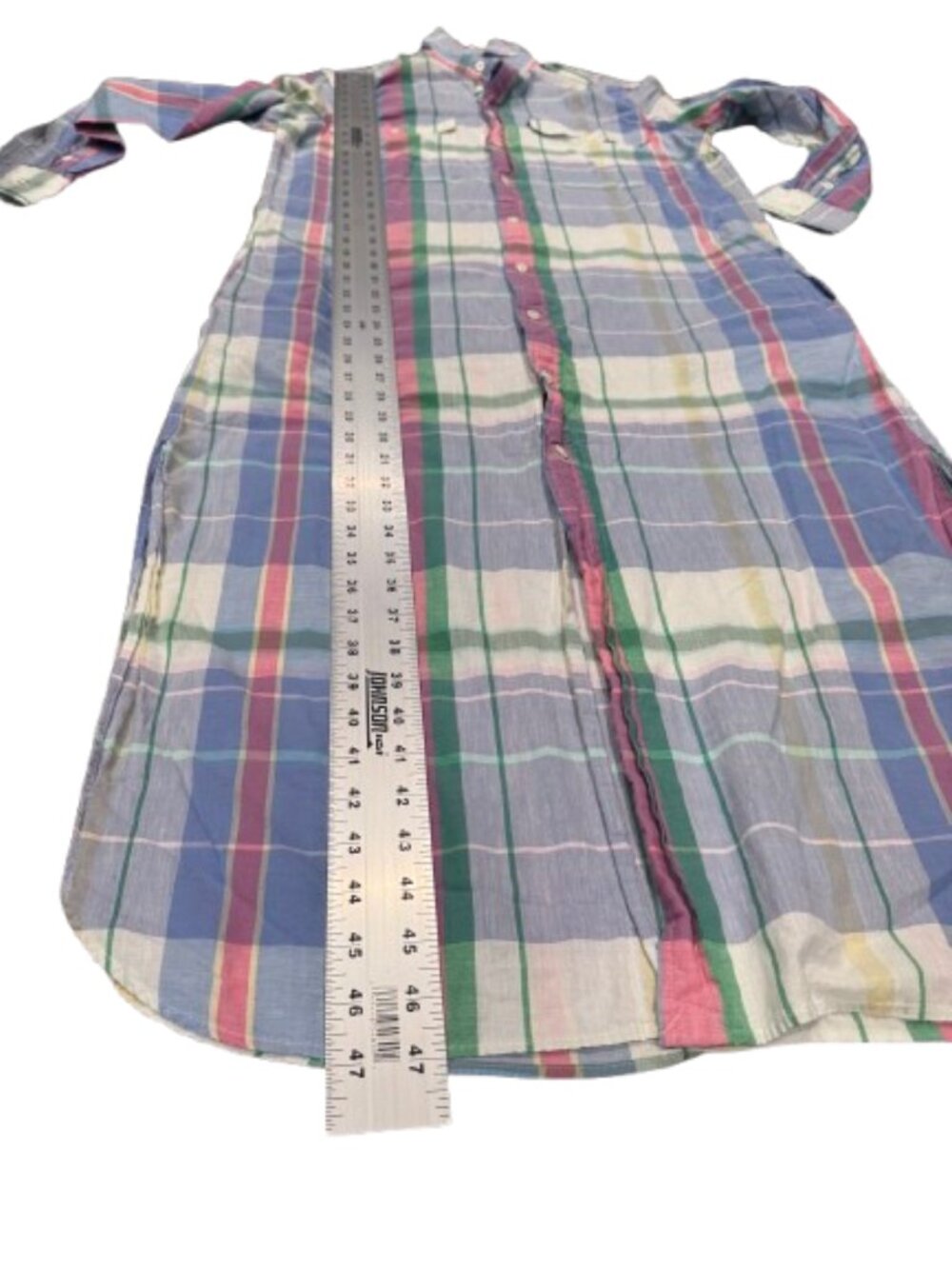 Ralph Lauren Plaid Button Front Maxi Shirt Dress Belted Long Sleeve Preppy (M/L) - Picture 12 of 16
